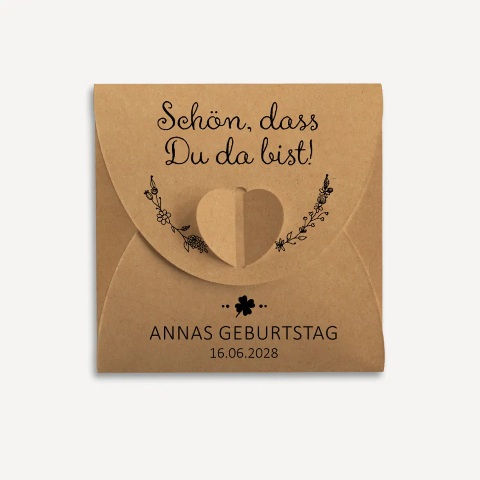 Gastgeschenk Anzuchtset Herz "Vintage Natural"