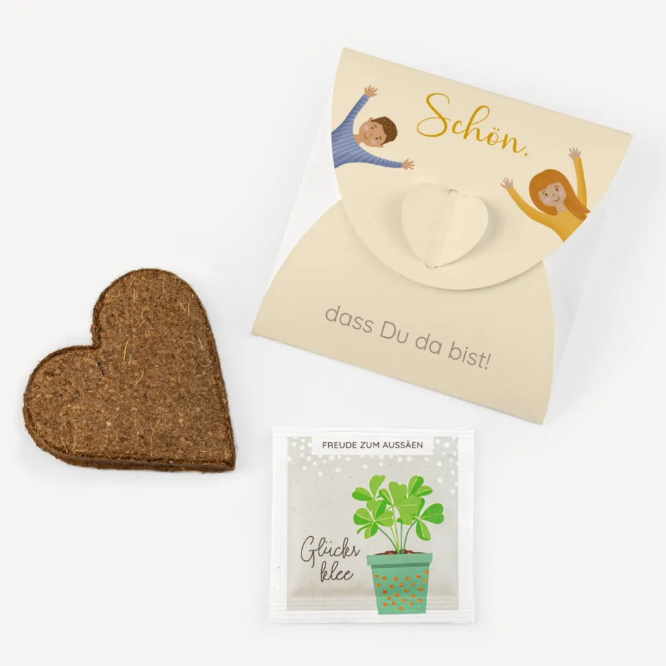 Gastgeschenk Anzuchtset Herz "Ihr seid meine Freunde!"