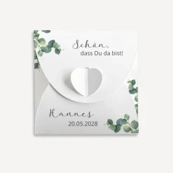 Gastgeschenk Anzuchtset Herz "Eukalyptus Kreuz"
