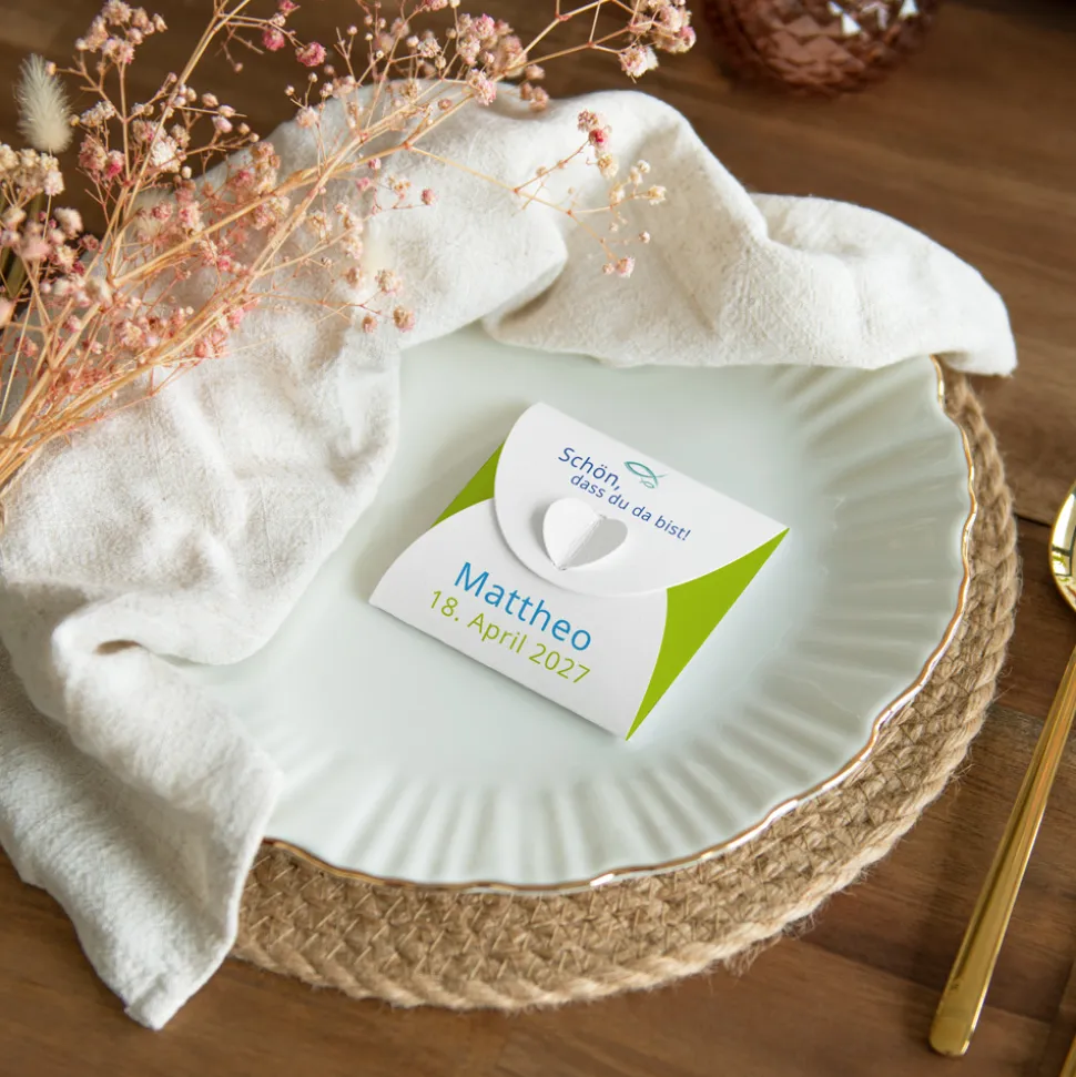 Gastgeschenk Anzuchtset Herz Junge "Liebe Glaube Weisheit"