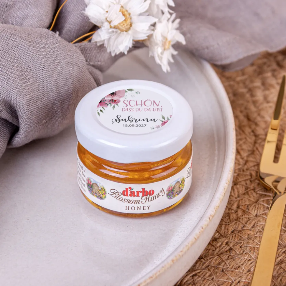 Gastgeschenk Blütenhonig mit Aufkleber "Bohemian Summer"