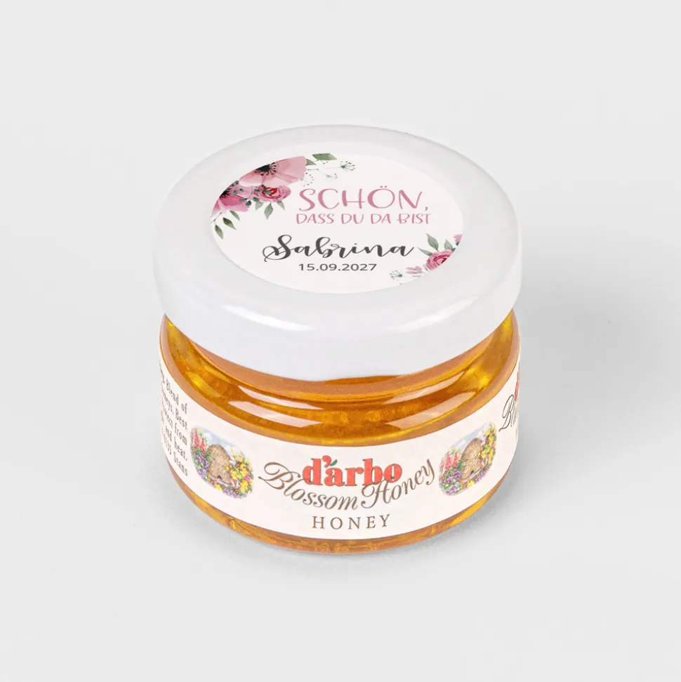 Gastgeschenk Blütenhonig mit Aufkleber "Bohemian Summer"