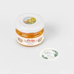 Gastgeschenk Blütenhonig mit Aufkleber "Eukalyptus Geometrie"