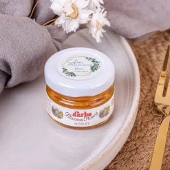 Gastgeschenk Blütenhonig mit Aufkleber "Eukalyptus Geometrie"
