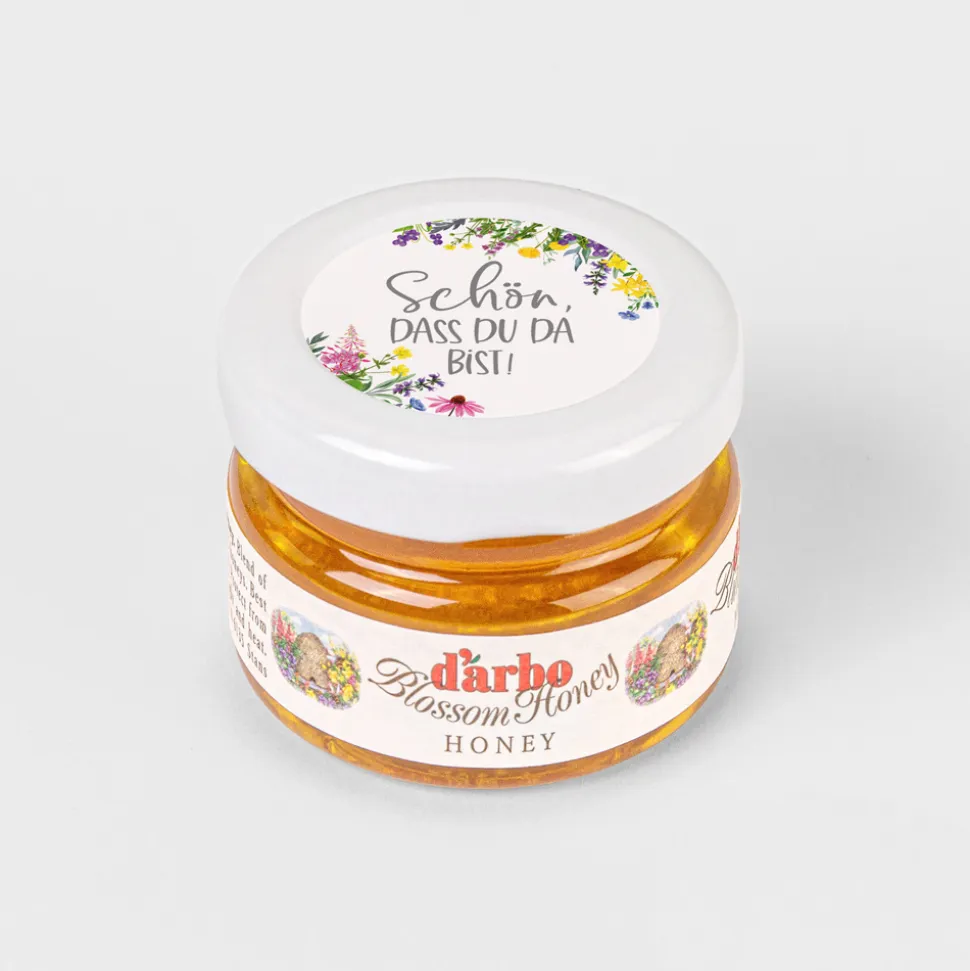 Gastgeschenk Blütenhonig mit Aufkleber "Wildblumen"