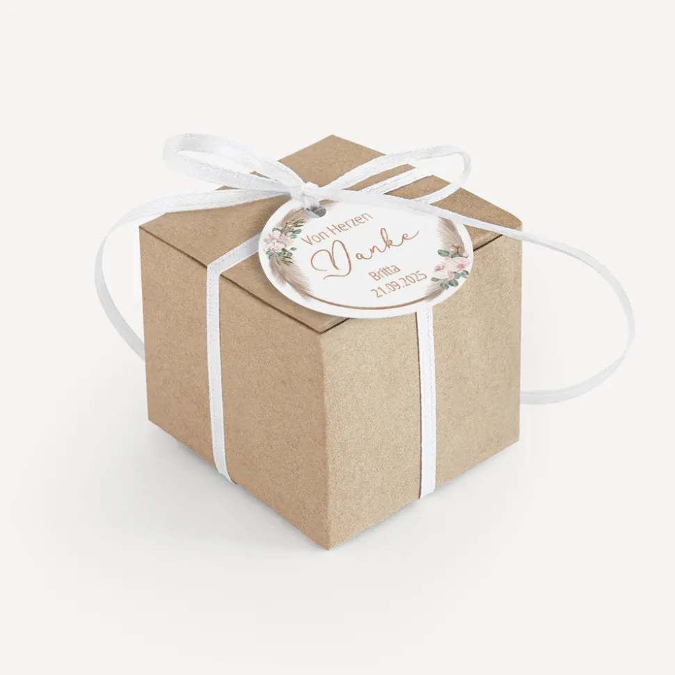 Gastgeschenk Box + Anhänger "Boho Pampas"