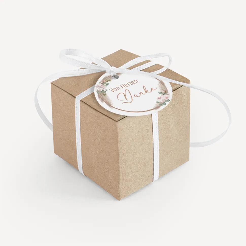 Gastgeschenk Box + Anhänger "Boho Pampas"