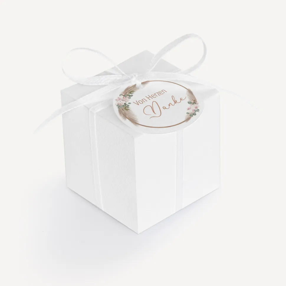 Gastgeschenk Box + Anhänger "Boho Pampas"