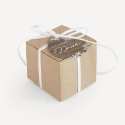 Gastgeschenk Box + Anhänger "Holz und Spitze"