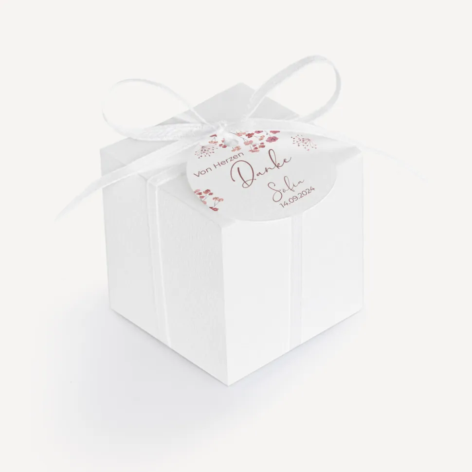 Gastgeschenk Box + Anhänger "Trockenblumen Blush"