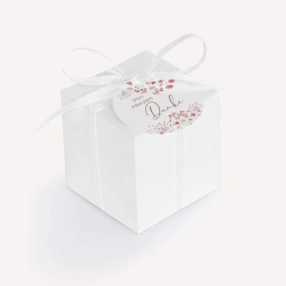 Gastgeschenk Box + Anhänger "Trockenblumen Blush"