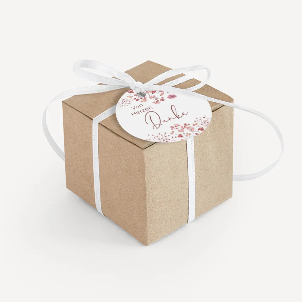 Gastgeschenk Box + Anhänger "Trockenblumen Blush"