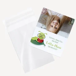 Gastgeschenk Einschulung Tüte transparent + Etikett