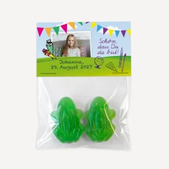 Gastgeschenk Einschulung Tüte transparent mit Etikett "Zuckertüte"