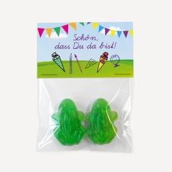 Gastgeschenk Einschulung Tüte transparent mit Etikett 