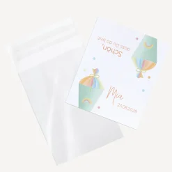 Gastgeschenk Einschulung Tüte transparent + Etikett "Zuckertüte modern"