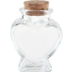 Gastgeschenk Glasfläschchen Herz mit Korken 50 ml