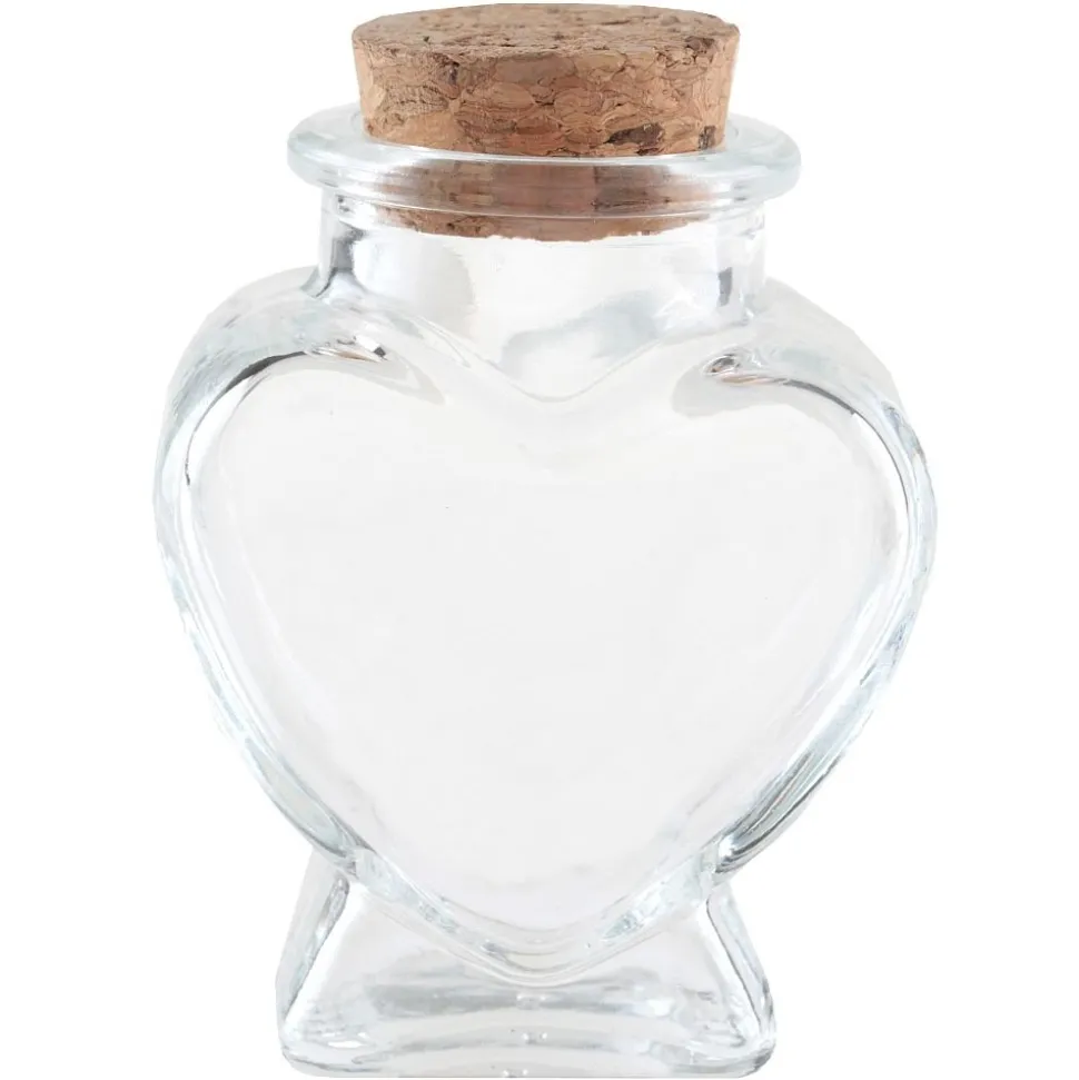 Gastgeschenk Glasfläschchen Herz mit Korken 50 ml