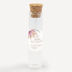 Gastgeschenk Glasröhrchen mit Korken und Aufkleber "Pampasgras"
