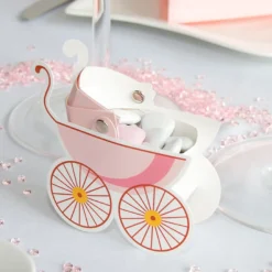 Gastgeschenk "Kinderwagen" rosa