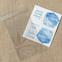 Gastgeschenk Kommunion Junge Tüte + Etikett Fisch Aquarell