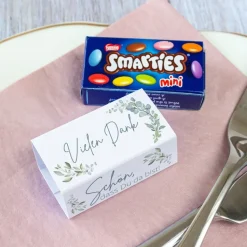 Gastgeschenk Kommunion SMARTIES mini + Banderole Naturell
