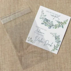 Gastgeschenk Kommunion Tüte + Etikett Naturell