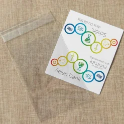 Gastgeschenk Kommunion Tüte + Etikett Regenbogen Symbole