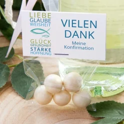 Gastgeschenk Konfirmation Junge Tüte + Etikett Liebe Glaube Weisheit
