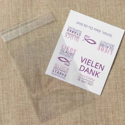Gastgeschenk Konfirmation Mädchen Tüte + Etikett Liebe Glaube Weisheit