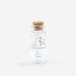 Gastgeschenk Mini Glasröhrchen + Aufkleber "Trockengras"