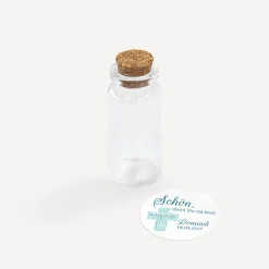 Gastgeschenk Mini Glasröhrchen mit Aufkleber Kommunion Junge 
