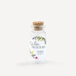 Gastgeschenk Mini Glasröhrchen mit Aufkleber