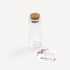 Gastgeschenk Mini Glasröhrchen mit Aufkleber 