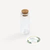 Gastgeschenk Mini Glasröhrchen mit Aufkleber "Eukalyptus Geometrie"
