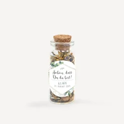 Gastgeschenk Mini Glasröhrchen mit Aufkleber 