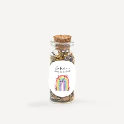 Gastgeschenk Mini Glasröhrchen mit Aufkleber