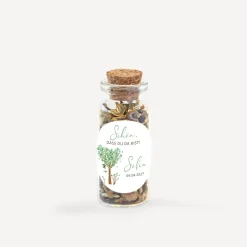 Gastgeschenk Mini Glasröhrchen mit Aufkleber