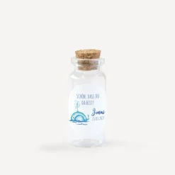Gastgeschenk Mini Glasröhrchen mit Aufkleber "Wal"