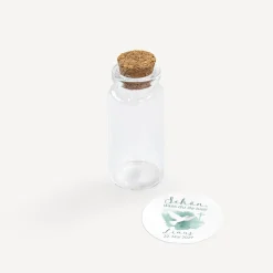 Gastgeschenk Mini Glasröhrchen mit Aufkleber "Taube"