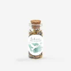 Gastgeschenk Mini Glasröhrchen mit Aufkleber