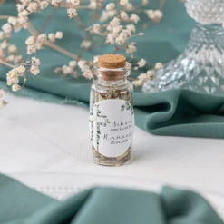 Gastgeschenk Mini Glasröhrchen mit Aufkleber 