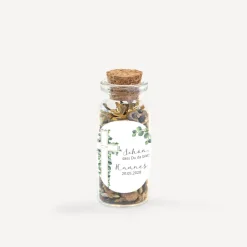 Gastgeschenk Mini Glasröhrchen mit Aufkleber 