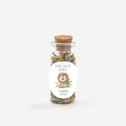 Gastgeschenk Mini Glasröhrchen mit Aufkleber "Löwe Leo"