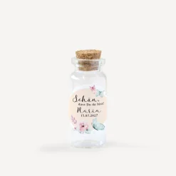Gastgeschenk Mini Glasröhrchen mit Aufkleber 