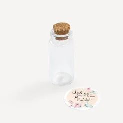 Gastgeschenk Mini Glasröhrchen mit Aufkleber 