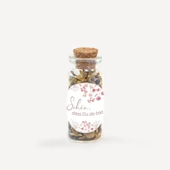 Gastgeschenk Mini Glasröhrchen + Aufkleber
