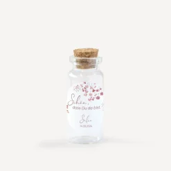 Gastgeschenk Mini Glasröhrchen + Aufkleber