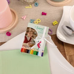Gastgeschenk Mini Klappkarte "Stifte ABC"