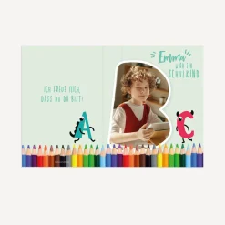 Gastgeschenk Mini Klappkarte "Stifte ABC"